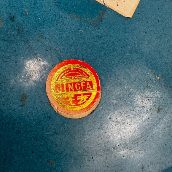 Vintage Japanese Cloisonne Jingfa Floral Enamel 9" Round Plate Turquoise Golden - Picture 10 of 15